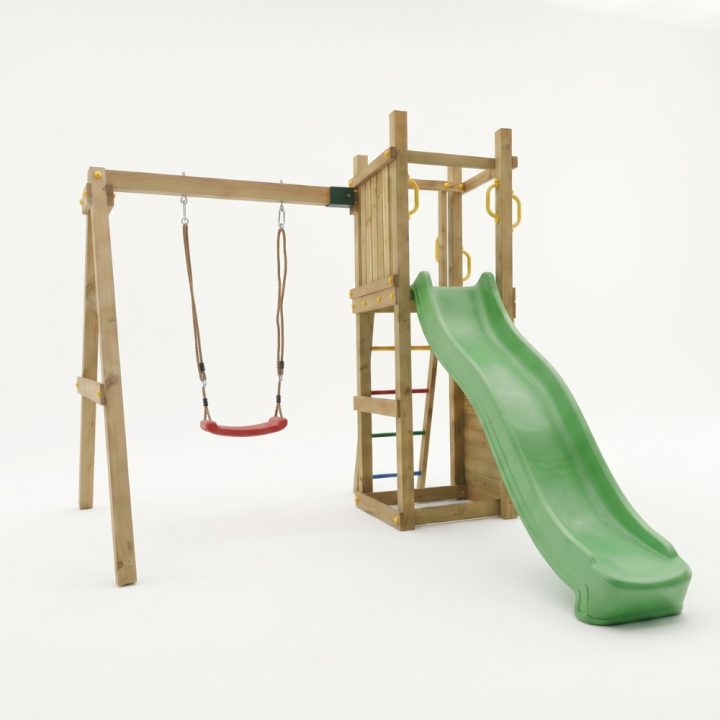 Juegos de jardín - Tobogán y columpio de madera Fungoo Funny 3-Gior