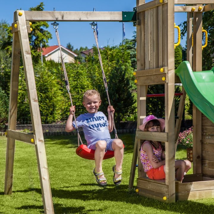 Juegos de jardín - Tobogán y columpio de madera Fungoo Funny 3-Gior
